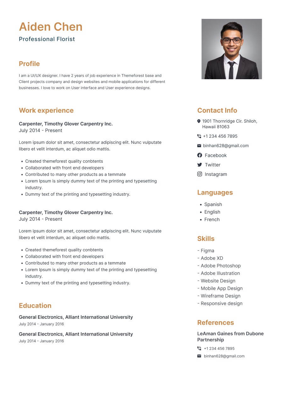 Resume Template Nimbus